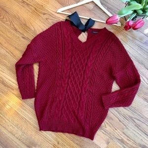 🌿 oversized red knit sweater | os 🌿